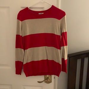 Old Navy Red and Tan Sweater